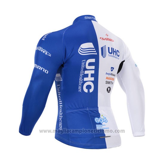 2015 Abbigliamento Ciclismo UHC Bianco e Celeste Manica Lunga e Salopette